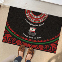 Lebanon Phoenician Ship Rubber Doormat with Byblos Heritage and Cedar Sail Design
