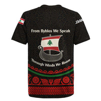 Lebanon Phoenician Ship Rugby Jersey with Byblos Heritage and Cedar Sail Design