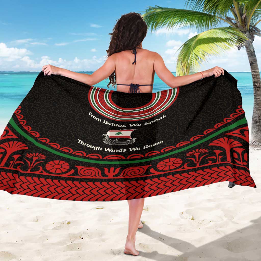 Lebanon Phoenician Ship Sarong with Byblos Heritage and Cedar Sail Design