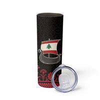 Lebanon Phoenician Ship Skinny Tumbler with Byblos Heritage and Cedar Sail Design