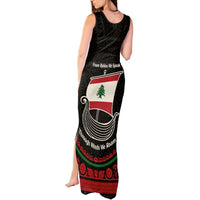 Lebanon Phoenician Ship Tank Maxi Dress with Byblos Heritage and Cedar Sail Design