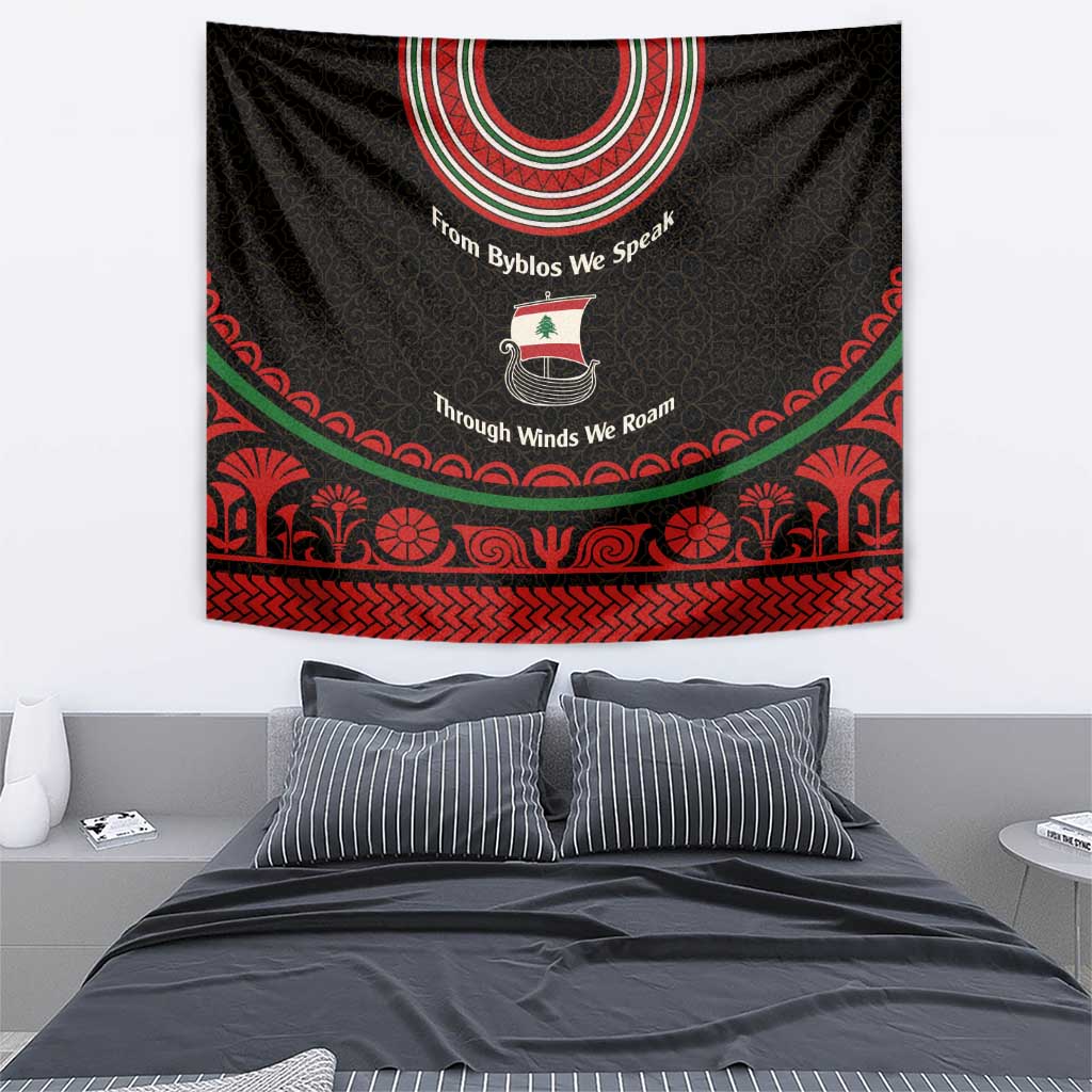 Lebanon Phoenician Ship Tapestry with Byblos Heritage and Cedar Sail Design