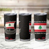 Lebanon Phoenician Ship Tumbler Cup with Byblos Heritage and Cedar Sail Design
