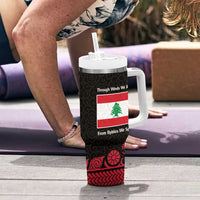 Lebanon Phoenician Ship Tumbler With Handle with Byblos Heritage and Cedar Sail Design