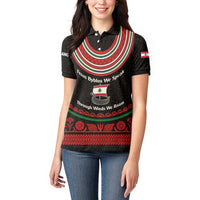 Lebanon Phoenician Ship Women Polo Shirt with Byblos Heritage and Cedar Sail Design