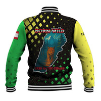Lebanon Wild Cedar Forest Baseball Jacket with Leopard and National Map Design