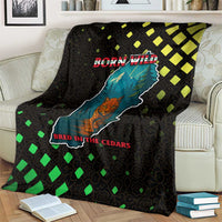 Lebanon Wild Cedar Forest Blanket with Leopard and National Map Design