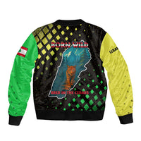 Lebanon Wild Cedar Forest Bomber Jacket with Leopard and National Map Design