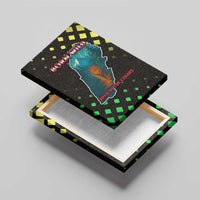 Lebanon Wild Cedar Forest Canvas Wall Art with Leopard and National Map Design