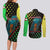 Lebanon Wild Cedar Forest Couples Matching Long Sleeve Bodycon Dress and Long Sleeve Button Shirt with Leopard and National Map Design