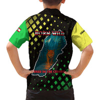 Lebanon Wild Cedar Forest Family Matching Long Sleeve Bodycon Dress and Hawaiian Shirt with Leopard and National Map Design