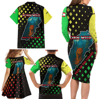 Lebanon Wild Cedar Forest Family Matching Long Sleeve Bodycon Dress and Hawaiian Shirt with Leopard and National Map Design