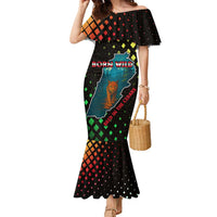 Lebanon Wild Cedar Forest Family Matching Mermaid Dress and Hawaiian Shirt with Leopard and National Map Design