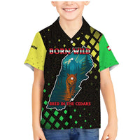 Lebanon Wild Cedar Forest Family Matching Mermaid Dress and Hawaiian Shirt with Leopard and National Map Design