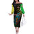 Lebanon Wild Cedar Forest Family Matching Off The Shoulder Long Sleeve Dress and Hawaiian Shirt with Leopard and National Map Design