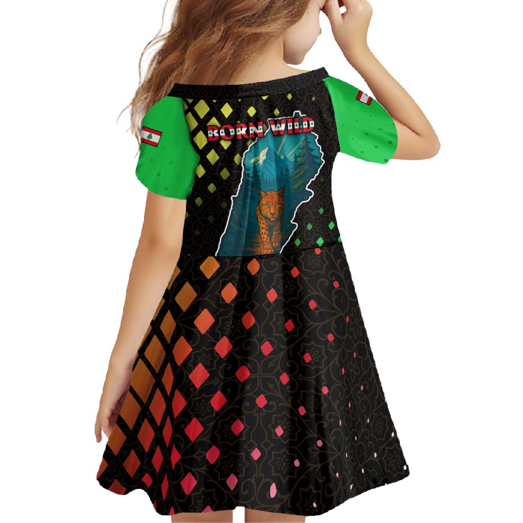 Lebanon Wild Cedar Forest Family Matching Off Shoulder Maxi Dress and Hawaiian Shirt with Leopard and National Map Design