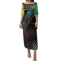 Lebanon Wild Cedar Forest Family Matching Puletasi and Hawaiian Shirt with Leopard and National Map Design