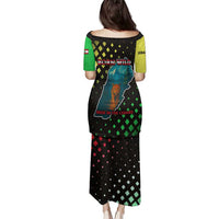 Lebanon Wild Cedar Forest Family Matching Puletasi and Hawaiian Shirt with Leopard and National Map Design