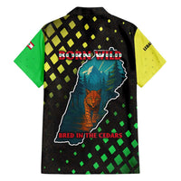 Lebanon Wild Cedar Forest Family Matching Tank Maxi Dress and Hawaiian Shirt with Leopard and National Map Design