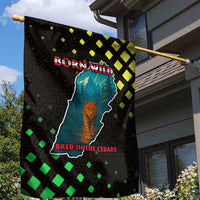 Lebanon Wild Cedar Forest Garden Flag with Leopard and National Map Design