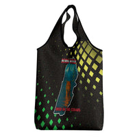 Lebanon Wild Cedar Forest Grocery Bag with Leopard and National Map Design