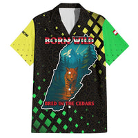 Lebanon Wild Cedar Forest Hawaiian Shirt with Leopard and National Map Design