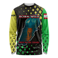 Lebanon Wild Cedar Forest Long Sleeve Shirt with Leopard and National Map Design