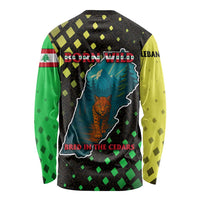 Lebanon Wild Cedar Forest Long Sleeve Shirt with Leopard and National Map Design