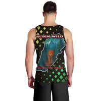 Lebanon Wild Cedar Forest Men Tank Top with Leopard and National Map Design