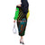 Lebanon Wild Cedar Forest Off The Shoulder Long Sleeve Dress with Leopard and National Map Design