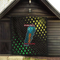 Lebanon Wild Cedar Forest Quilt with Leopard and National Map Design