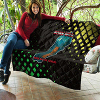 Lebanon Wild Cedar Forest Quilt with Leopard and National Map Design