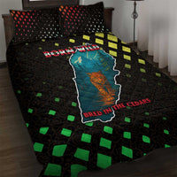 Lebanon Wild Cedar Forest Quilt Bed Set with Leopard and National Map Design