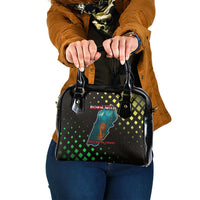 Lebanon Wild Cedar Forest Shoulder Handbag with Leopard and National Map Design