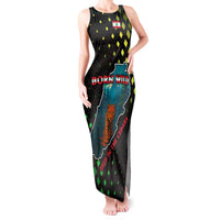 Lebanon Wild Cedar Forest Tank Maxi Dress with Leopard and National Map Design