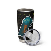 Lebanon Wild Cedar Forest Tumbler Cup with Leopard and National Map Design