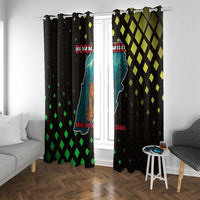 Lebanon Wild Cedar Forest Window Curtain with Leopard and National Map Design