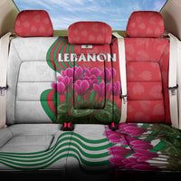 Lebanon Cyclamen Flower Back Car Seat Cover with Patriotic Colors and Inspirational Quote