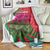 Lebanon Cyclamen Flower Blanket with Patriotic Colors and Inspirational Quote