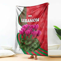 Lebanon Cyclamen Flower Blanket with Patriotic Colors and Inspirational Quote