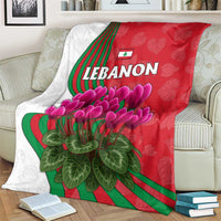 Lebanon Cyclamen Flower Blanket with Patriotic Colors and Inspirational Quote
