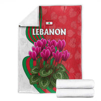 Lebanon Cyclamen Flower Blanket with Patriotic Colors and Inspirational Quote