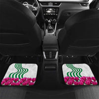 Lebanon Cyclamen Flower Car Mats with Patriotic Colors and Inspirational Quote