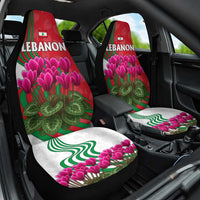 Lebanon Cyclamen Flower Car Seat Cover with Patriotic Colors and Inspirational Quote