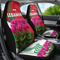 Lebanon Cyclamen Flower Car Seat Cover with Patriotic Colors and Inspirational Quote