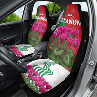Lebanon Cyclamen Flower Car Seat Cover with Patriotic Colors and Inspirational Quote