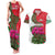 Lebanon Cyclamen Flower Couples Matching Tank Maxi Dress and Hawaiian Shirt with Patriotic Colors and Inspirational Quote