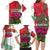 Lebanon Cyclamen Flower Family Matching Long Sleeve Bodycon Dress and Hawaiian Shirt with Patriotic Colors and Inspirational Quote