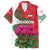 Lebanon Cyclamen Flower Family Matching Long Sleeve Bodycon Dress and Hawaiian Shirt with Patriotic Colors and Inspirational Quote