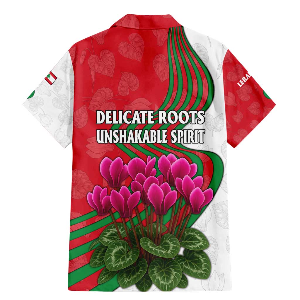 Lebanon Cyclamen Flower Family Matching Mermaid Dress and Hawaiian Shirt with Patriotic Colors and Inspirational Quote